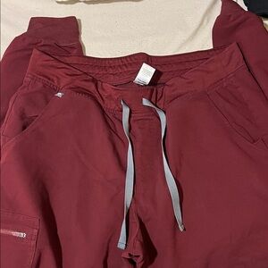 Figs Maroon Technical Collection Pants